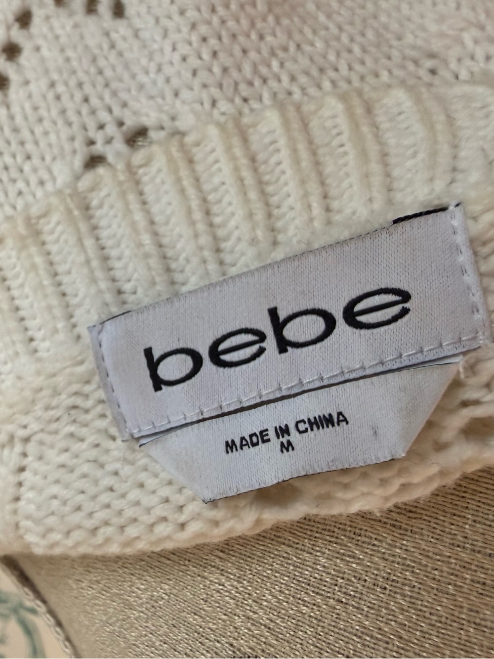 Bebe Open-Back Cable Knit Sweater - Picture 4 of 5